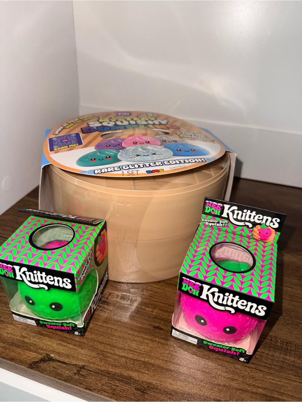Needoh Knittens set & 7” Jumbo RMS  Crazy Fun Mystery Squishy Dumpling  SEALED